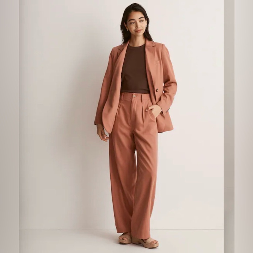 Madewell The Neale Straight-Leg Pant‎ in Drapeweave in Dried Rose Sz 8